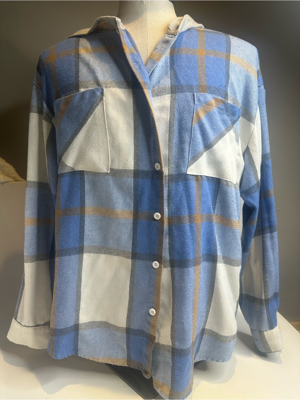 SHEIN Light Blue Striped Top